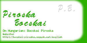 piroska bocskai business card